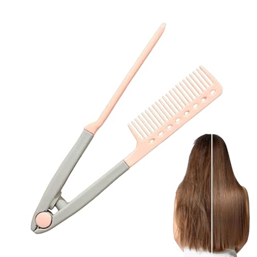 SVCEQZE Cepillo Alisador Para Pelo | Cepillo Plancha Alisador Para Salon | Profesional Con Púas En Forma De V | Herramienta De Alisado Para Casa Viaje Citas Y Trayectos Diarios