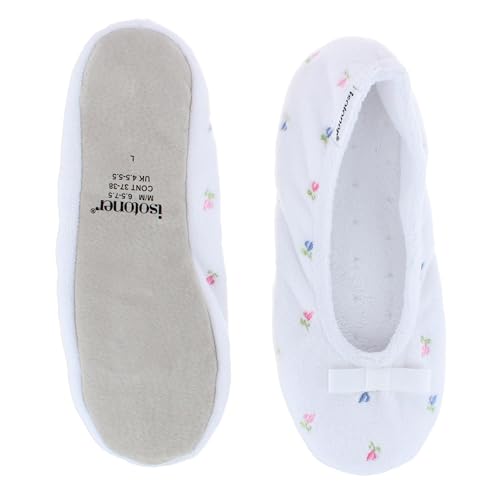Image of isotoner Women's Diamond Microterry Ballerina Slippers