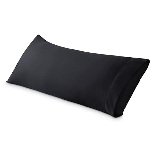 Image of Bare Home Microfiber Body Pillow Cover - Ultra Soft & Cooling - Double Brushed - Envelope Closure - Easy Care (21''x54'' Body Pillow Cover, Black)