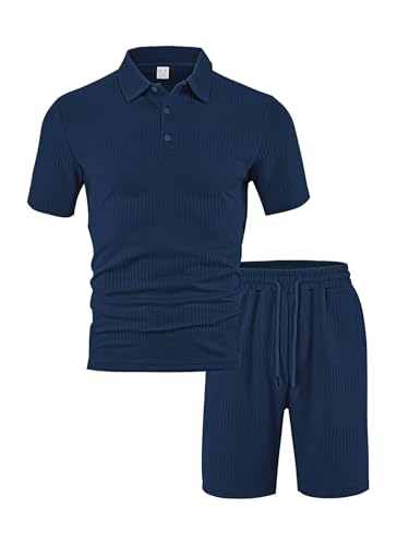 Survêtement Homme Coupe Régulière Ensemble 2 Pièces T-Shirt Shorts