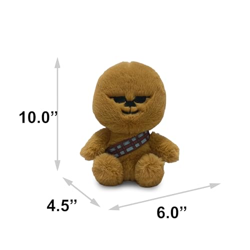 Buckle-Down Star Wars Quietschendes Plüsch-Hundespielzeug für große, mittelgroße und kleine Hunde, Chibi Chewbacca, sitzende Pose, 11,4 x 15,2 cm