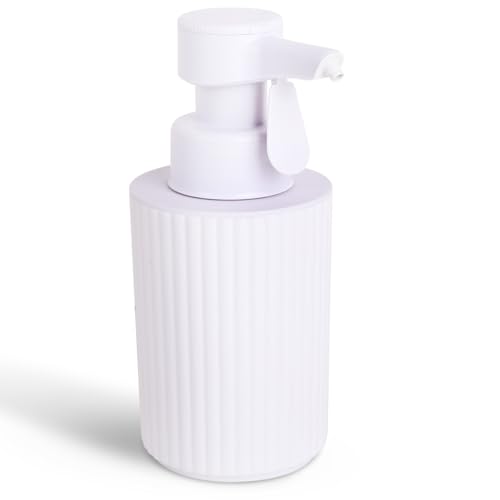 ソープディスペンサー 半自動 タッチ式 泡 電池式 IPX4防水 排出量調整可能 使いやすい オートソープディスペンサー ハンドソープ 自動手洗い ハンドソープ対応 食器洗剤対応 トイレ お手洗い バスルーム キチン ホワイト H4-white