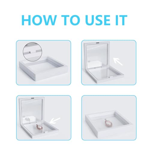 Caja decorativa exhibidora 3D para joyas 7.09x7.09x0.79 pulg miniatura 6