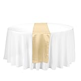 LinenTablecloth 14 x 108-Inch Satin Table Runner Gold