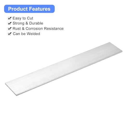 Image of uxcell Square Aluminum Flat Bar, 3 /16 inch Thick 2 inch Width 12 inch Length Square Aluminum Bar 6061 Aluminum Flat Plate, 4 x 50 x 305mm T6511 Solid New Mill Stock for Industrial Building