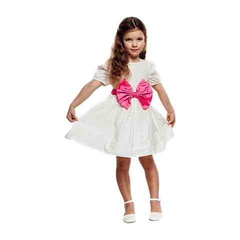 The Tiny Universe Huge Ribbon Dress (White & Neon Pink) Cover