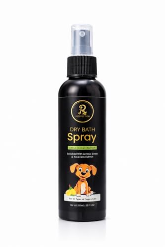 Image of Petffection Lemongrass Fresh Dry Bath Spray for Dogs & Cats | Waterless No-Rinse Pet Shampoo | Smooth & Silky Coat | Itch Relief | 200ml