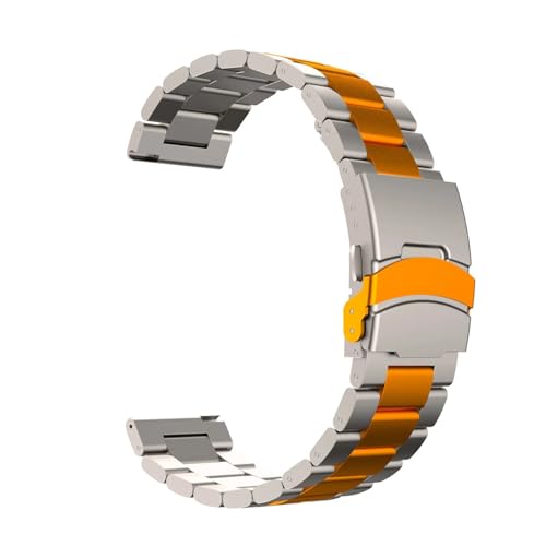[SRMVRNKNNK] Fit For Huawei Watch GT2 3 4 5 GT5Pro 46mm�u���X���b�g�ɓK������22mm�X�e�����X�X�`�[���X�g���b�v(Titanium Orange,For Vivoactive 4)