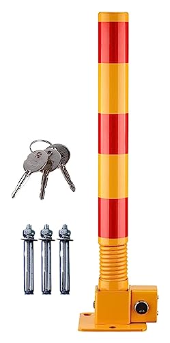 Poteau de stationnement pliable verrouillable avec ressort flexible pour éviter les collisions avec clés incluses