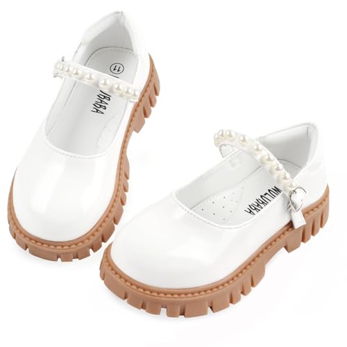 Image of Wulubaba Toddler Girl Dress Shoes Bow Black Dress School Shoes Princess Mary Jane for Toddler /Little Girl