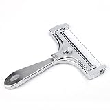 Käseschneider mit Rolle und Schneiddraht, Variable Schnittstärke, Käsehobel Käse Schneidwerkzeug Küchengerät, Rostfreier Edelstahl/Aluminium, Rollschnitt, Silber