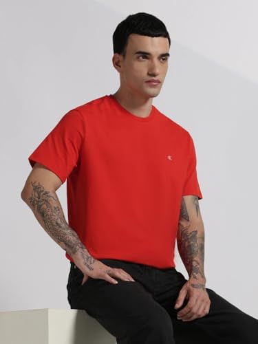 Image of Solid Straight fit Cotton t-Shirt