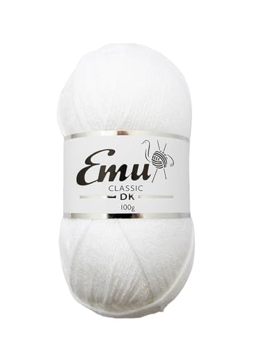Emu Classic DK Acrylic Yarn 100g Ball 282m White - 101