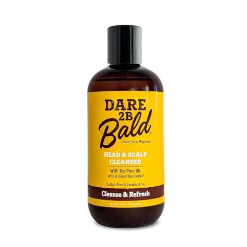 Dare 2B Bald High Time Head & Scalp Cleanser | Bald Head Care | Scalp Shampoo & Moisturizing Exfoliator | Tea Tree Oil & Mint Green Tea Formula | 8 fl oz
