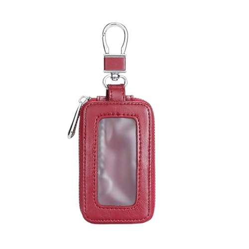 Estuche para Llaves de Coche, Estuches de Llaves, Funda de Cuero para Llavero de Coche, Llavero Cartera de PU Cuero (Rojo)