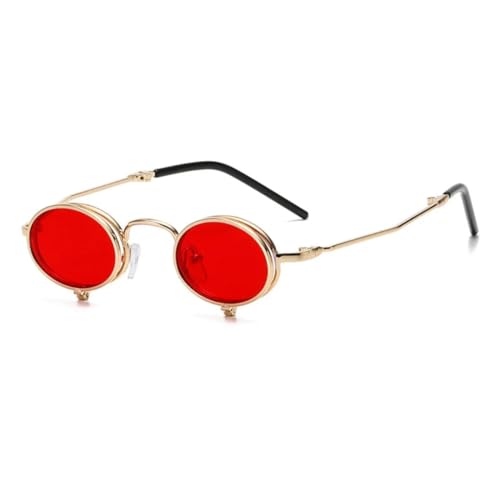 Lunettes de soleil steampunk rondes rétro punk UV400 pour homme femme à rabat
