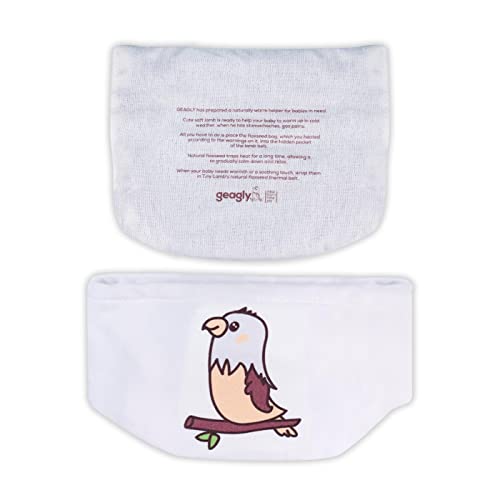 Image of Organic Natural Cotton Baby Flaxseed Heating Pad for Newborn Portable Microwavable GOTS Certified Infant Toddler Tummy Relief Belt