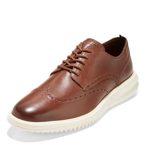Cole Haan Oxford Grand+ Wingtip Oxford pour Homme, Brun Clair/Ivoire, 42