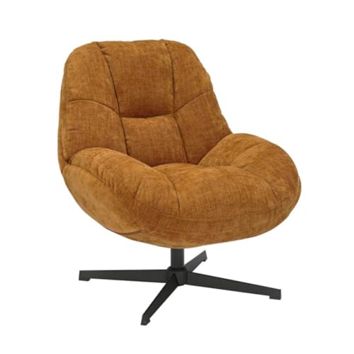 AltoBuy NOAM - Fauteuil Pivotant en Tissu Polyester Jaune