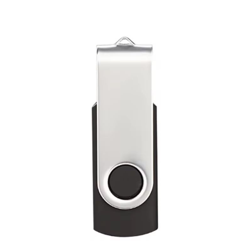 Image of CleverlyGifted 32GB | Swivel USB Flash Drive, Black and Silver, Portable Data Storage Device, 2.0, Speed Upto 10 mbps, 1 Pc