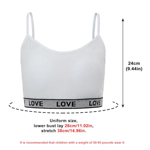 Girls Training Bra Teen Bras Cotton Camisole Bralette for Teens Kids Sports Bra 8-10 10-12 12-14 14-16 Years Old, Pink+Grey+Black2