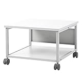 サンワダイレクト プリンター台 キャスター付き 幅52×奥行52×高さ35cm 総耐荷重55kg 2段 プリンターラック ホワイト 100-LPS010