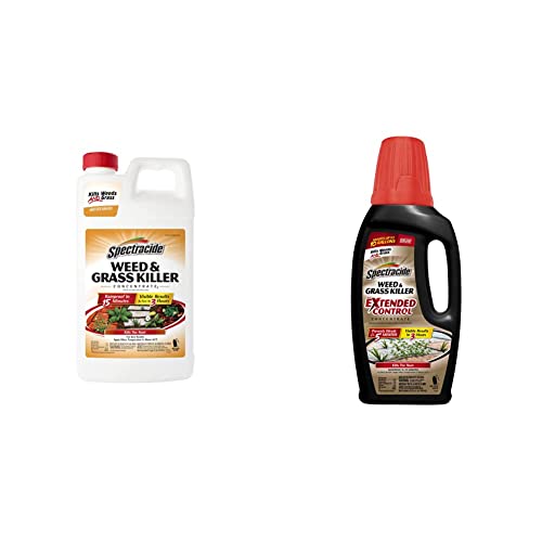 Spectracide Weed & Grass Killer Concentrate, Use On Driveways, Walkways And Around Trees & Flower Beds, 64 Fl Ounce & Weed And Grass Killer With Extended Control Concentrate 32 Fl Oz #TOP11
