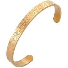 Dreamtimes Islamic Ayatul Kursi Bracelet for Women Muslim Quran Allah Openable Bangles Allah Bangles Bracelets Ayatul Kursi Arabic Calligraphy Cuff Bracelet for Men Islam Eid Ramadan Gifts