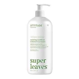 ATTITUDE Nourishing Hair Conditioner, Made in Canada, For Dry and Damaged Hair, Naturally Derived Ingredients, Vegan Detangler, Dermatologically Tested, Grapeseed Oil and Olive Leaves, 946 mL