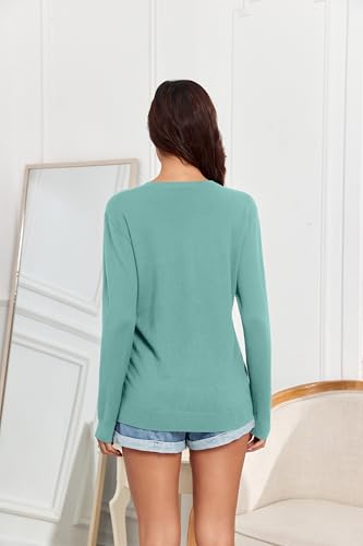 Image of TASAMO Women's Lightweight Button Down Cardigan Sweaters Long Sleeve Classic V Neck Knit Soft Shrugs with Pocket
