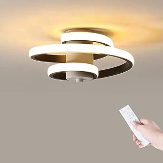 Toolight Modern Dimmable Ceiling Lights, 27W Cool/Natural/Warm White LED Spiral Ceiling Lamp, Metal Acrylic Chandelier with Remote Control for Living Room, Kitchen, Bedroom, Aisle, Hallway, Balcony