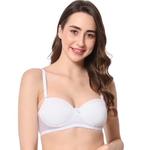 Image of BEWILD Women Balconette Bra | Lightly Padded Comfort | Soft Breathable Cotton Fabric | Seamless Design | Wirefree Comfort | Supportive Fit | Stylish Underwear