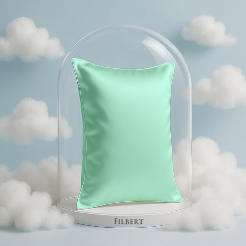 Image of Filbert Premium Satin Pillow Covers | Silky Satin Nights Where Comfort Meets Glamour | Best Gifting Collection - 18 inchx28 inch Inch - Aqua Green