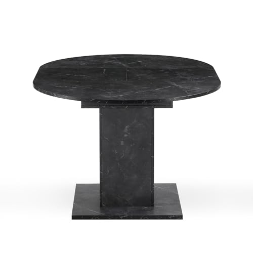 Table à manger extensible en bois marbré noir pour votre cuisine - 5