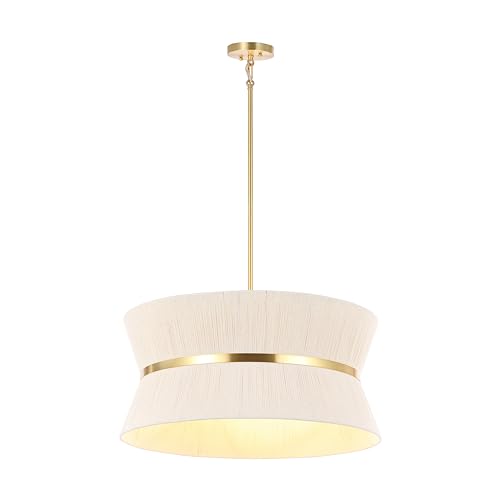 SAFAVIEH-Lighting-Collection-Alma-Bleached-Natural-RattanBrass-Gold-Contemporary-Glam-4-light-Adjustable-Hanging-Chandelier-Light-Fixture-LED-Bulbs-Included