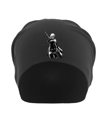 Bonnet souple en coton noir Anime 168 pour adulte en taille unique