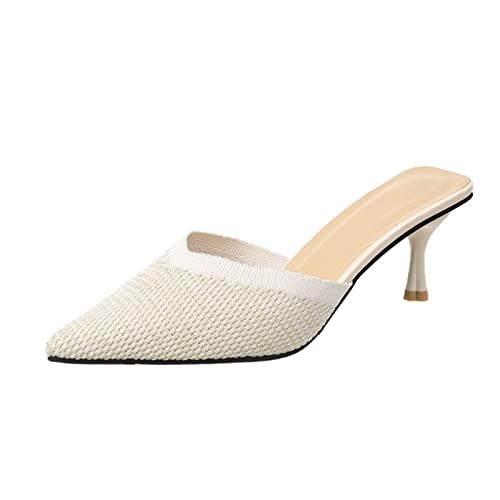 Chaussures à talons hauts confortables avec pointe fine et bout plat à paillettes brillantes