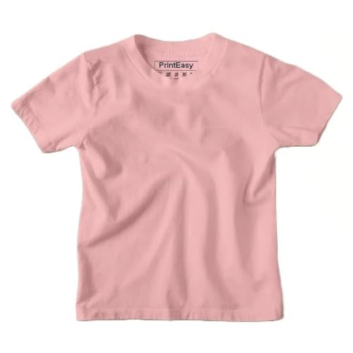 Image of PrintEasy� Kids Plain Cotton Round Neck Short Sleeves Unisex Yellow T-Shirt for Boys & Girls