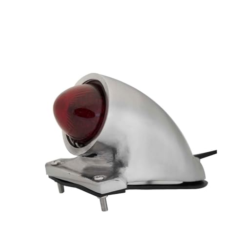 Feu arrière de moto en aluminium poli style Sparto et éclairage LED rouge de prestige