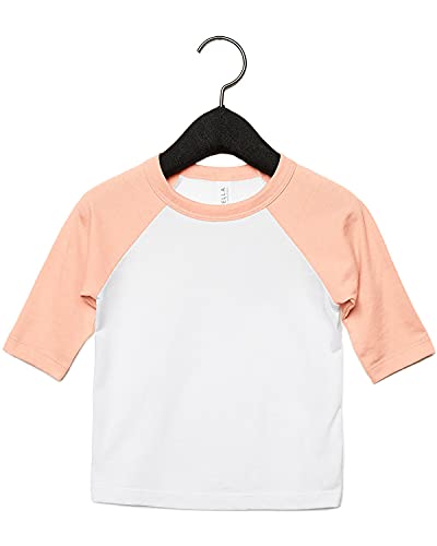 A Product of Bella + Canvas Toddler 3/4-Sleeve Baseball T-Shirt -Bulk