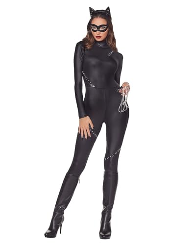 Spirit Halloween DC Villains Adult Catwoman Catsuit Costume | Officially Licensed | DC Comics | Batman Costumes - M