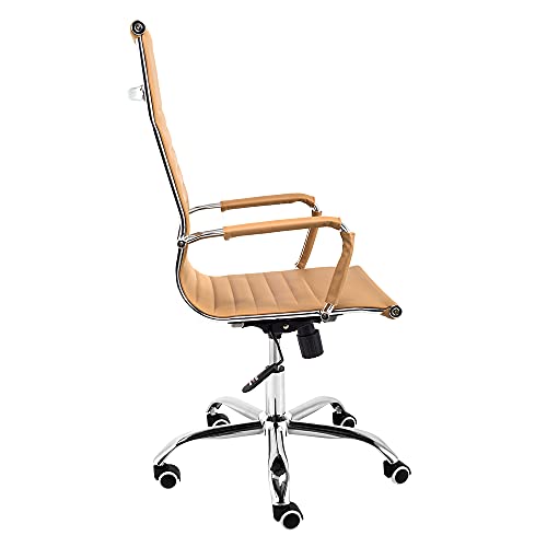 Cadeira de Escritório Presidente com Função Relax e Base Giratória Moob (Caramelo)