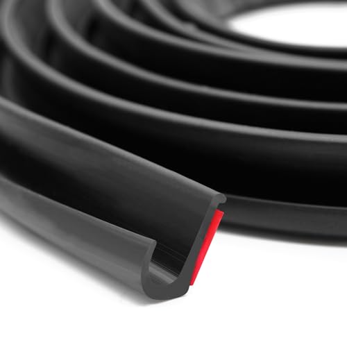 TETEWEVER J Shape RV-Regenrinne 3 m Wohnmobil Regenrinne Dach-Regenumleitungsstreifen Dachrinne Dachregenumleitung J-Form Auto Regenrinne für Wohnmobil Auto Van LKW Bootstüre (Schwarz)