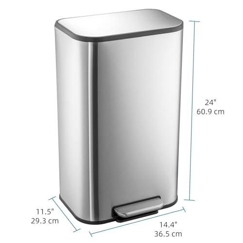 Takywep caneca rectangular de basura 30L con pedal y cierre suave miniatura 7