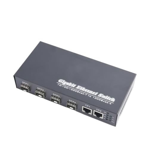 Convertisseur de média Gigabit SFP 4 ports optiques et 2 ports RJ45 10 100 1000M