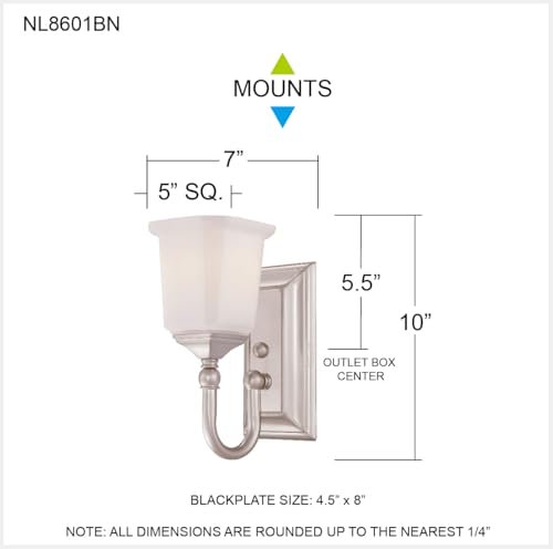 Image of Quoizel Nicholas 10 inch Wall Sconce, Brushed Nickel, Opal Etched Glass