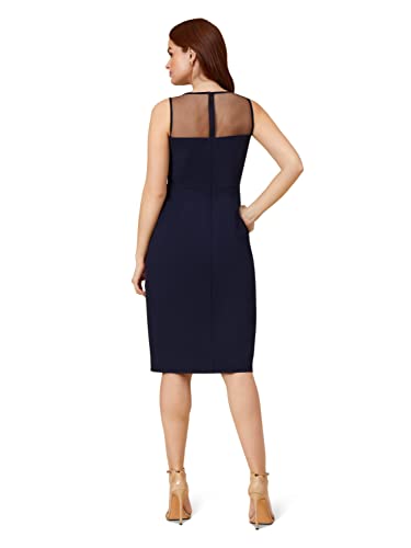 Image of Adrianna Papell Women's Draped Crepe Illusion Dress