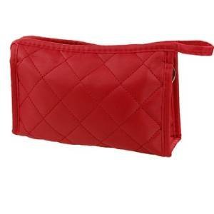 JOVANA Women Zipper Closure Small Cosmetic Case Makeup Bag (Red)