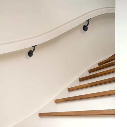 Support rampe escalier lot de 5 supports robustes acier noir mat - 5