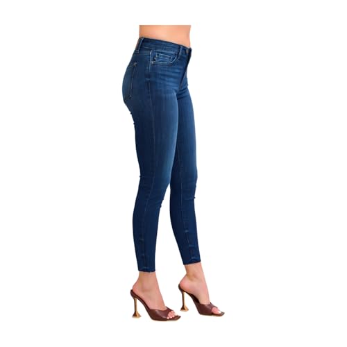 Judy Blue Mid Rise Adjustable Waist Raw Hem Skinny Jeans3